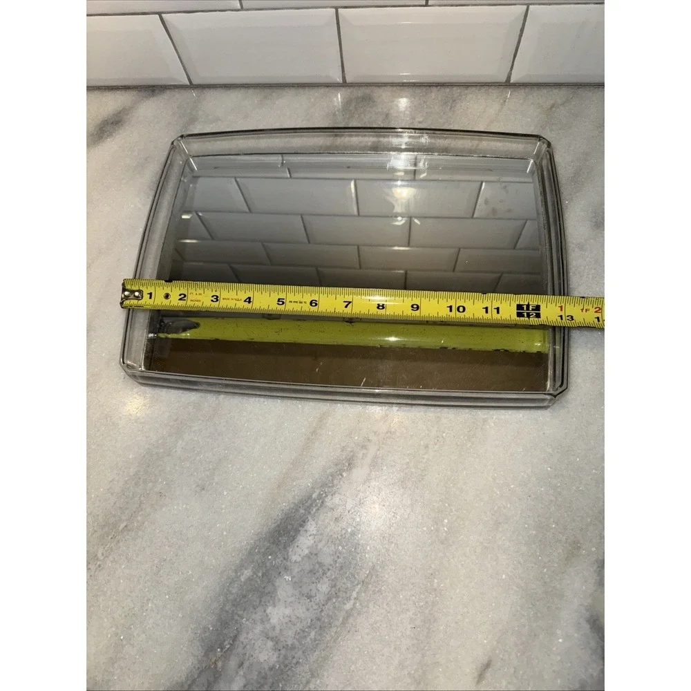 Vintage Vanity Lucite Acrylic Mirrored Tray Mid Century Modern‎ GW993